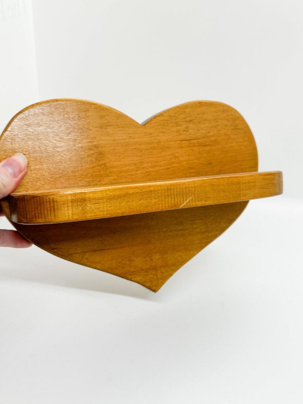 Vintage Wood Heart Shelf Cottagecore Country Farm Boho